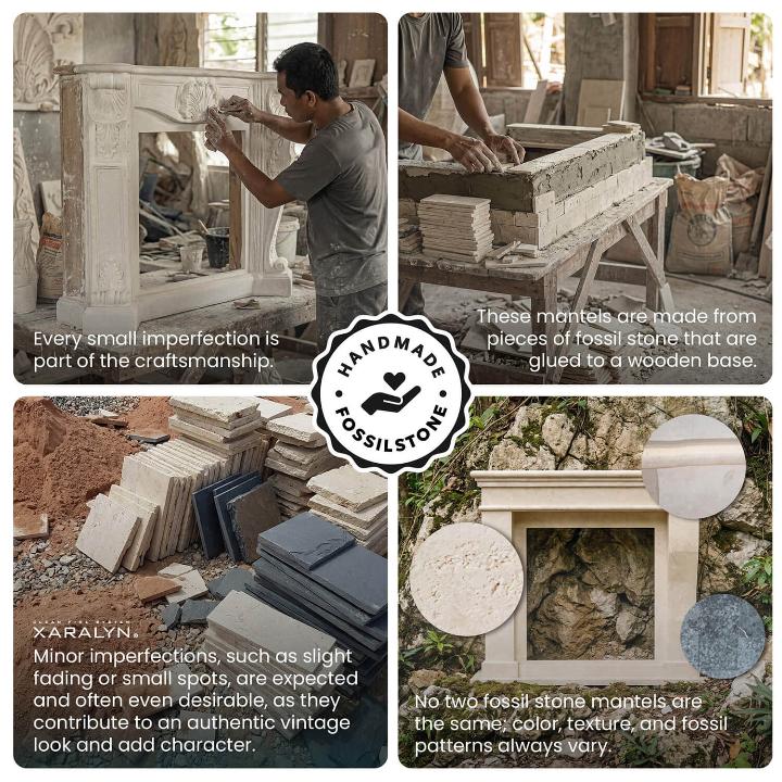 Foto van bouw van een Fossielstenen Xaralyn haard