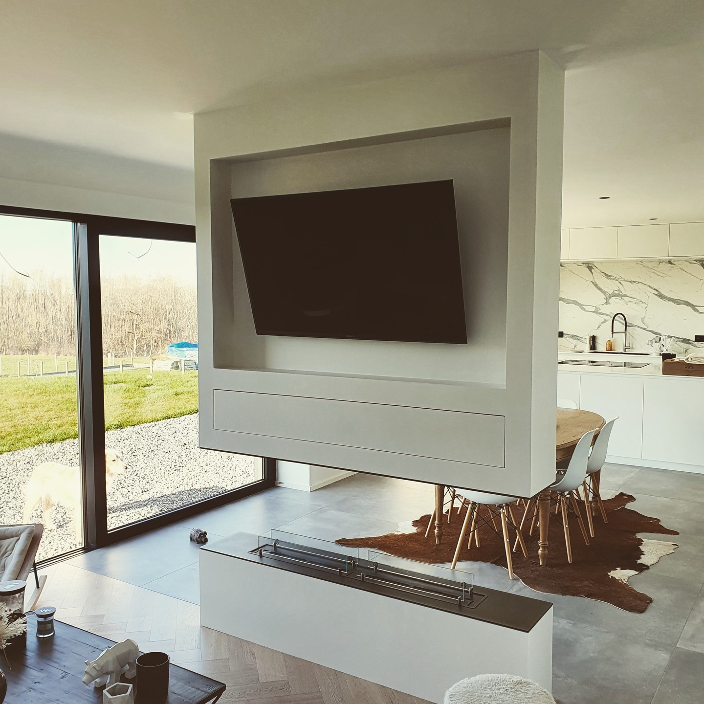 Voorbeeld van een doorkijkhaard met Xaralyn brander 