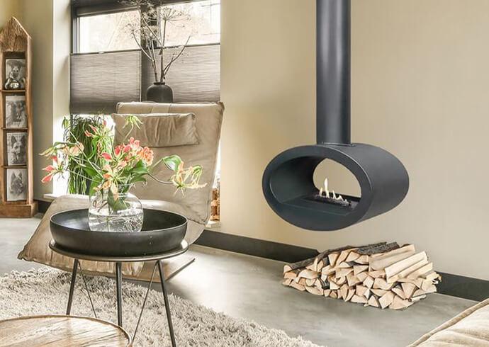 Plafondhaard in woonkamer