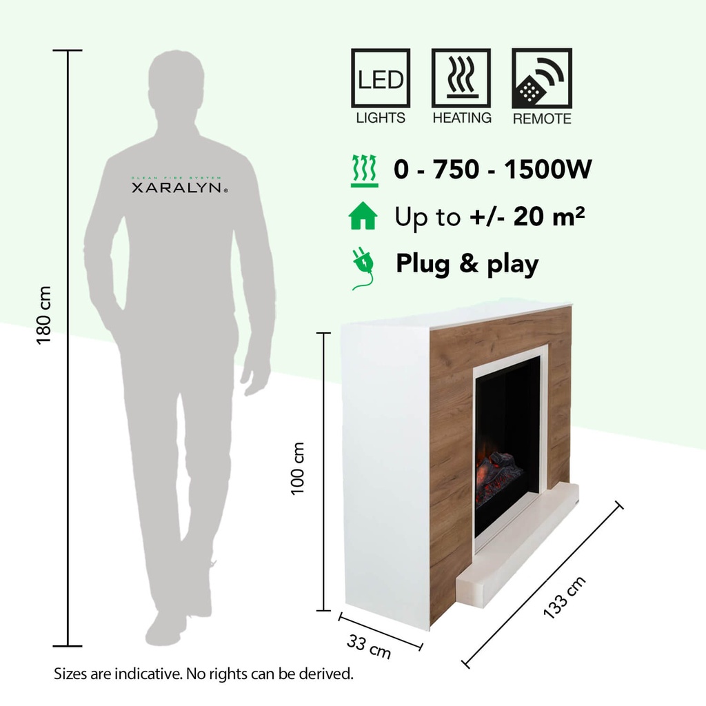 Marvik elektrische haard specificaties