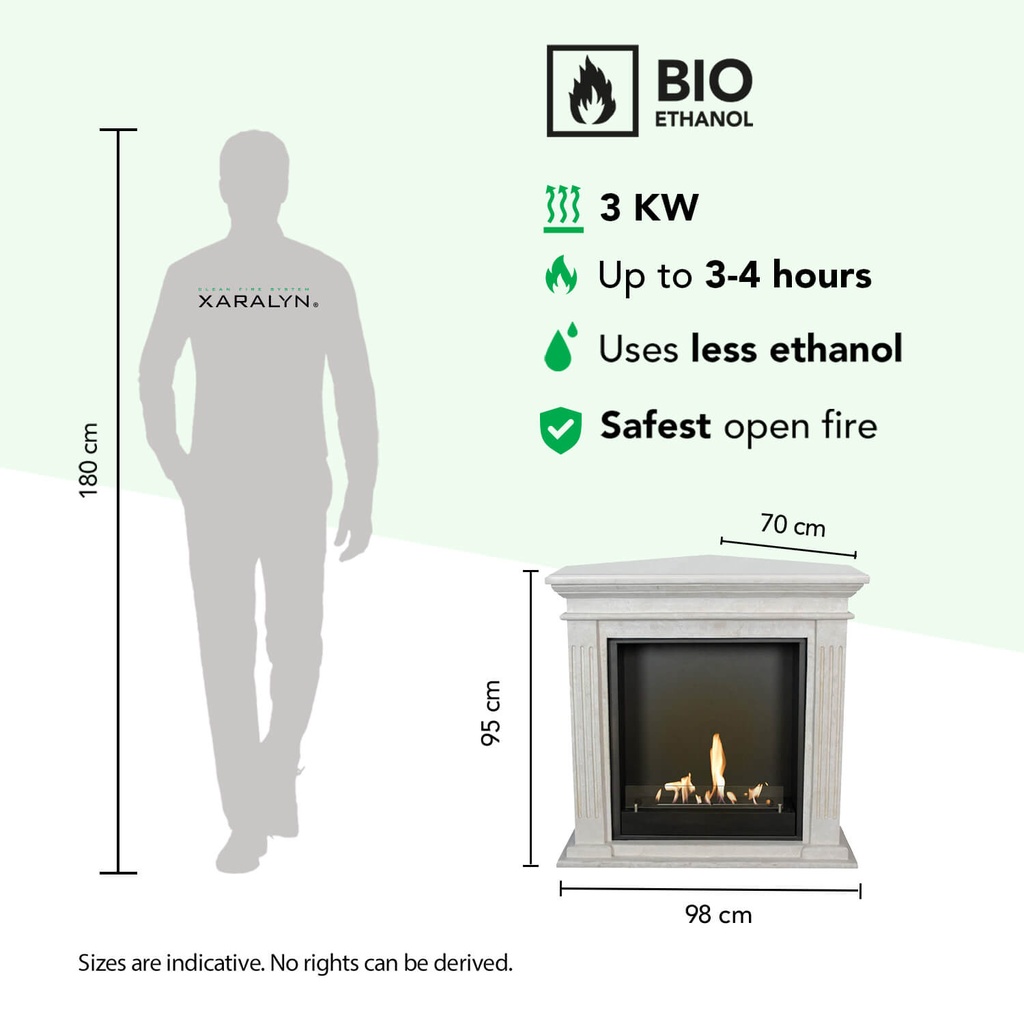 Cadiz Corner bio-ethanol specificaties haard