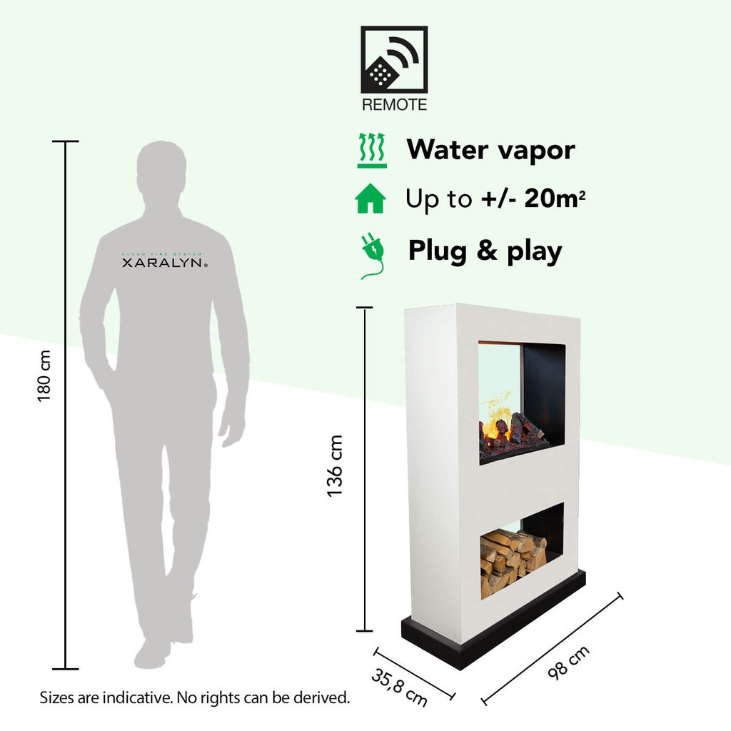 Lasize verrijdbare elektrische tunnelhaard - roomdivider specificaties