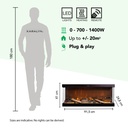 Levico 90 elektrische LED inbouwhaard specificaties