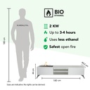 Elin bio-ethanol haard - TV meubel gecombineerd met haard specificaties