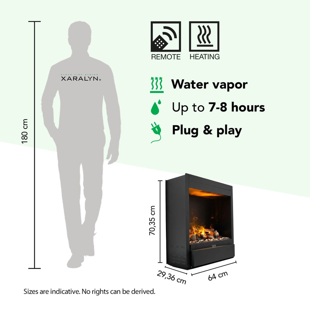 Albany inbouwhaard met waterdamp specificaties