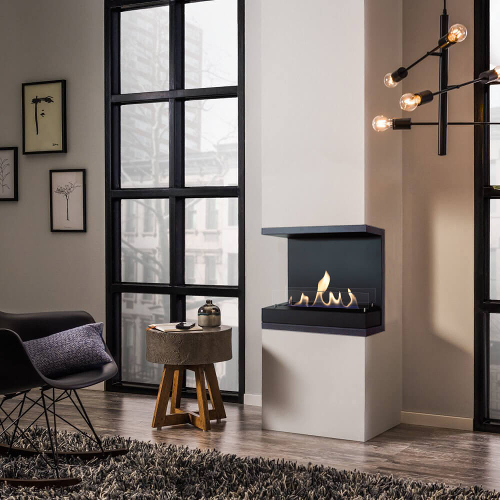 Built-in unit L Panorama bioethanol built-in fireplace
