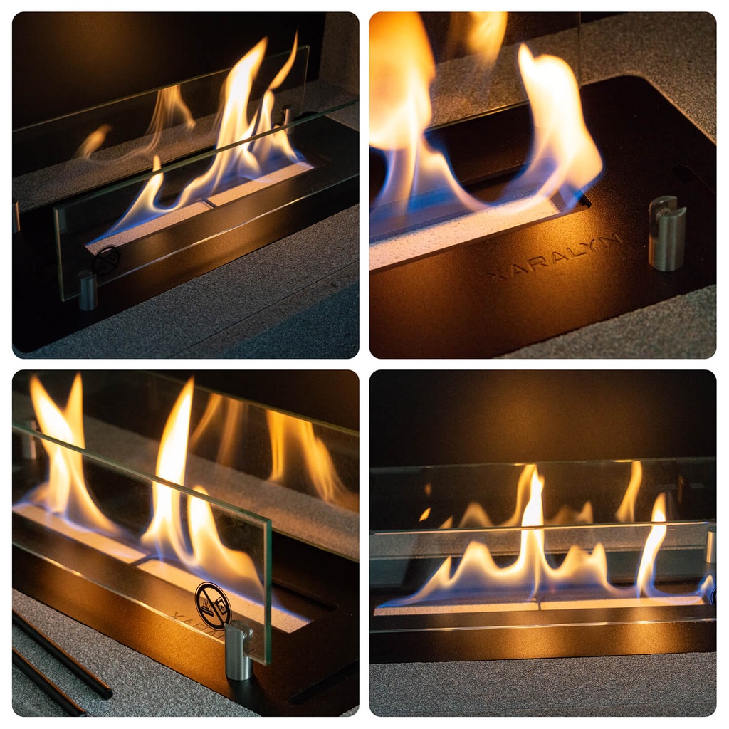 Inbouwunit L steendecor bio-ethanol haard