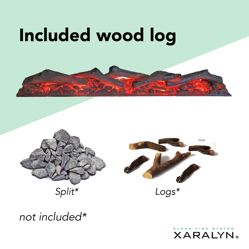 Disegno XL 3-zijdige elektrische LED wandhaard