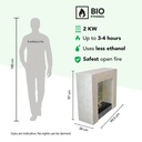 Milos bio-ethanol haard specificaties