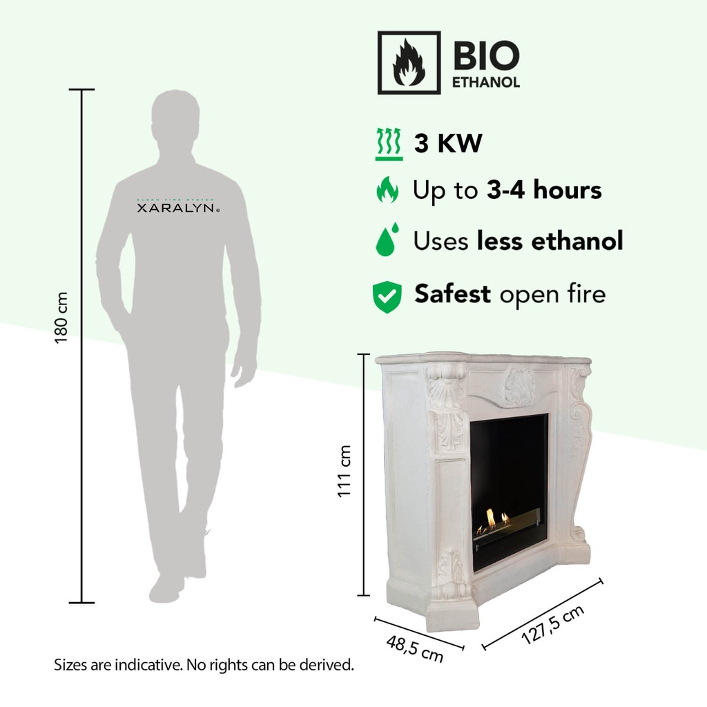 Louis bio-ethanol haard Louis bio-ethanol classic wit en antraciet