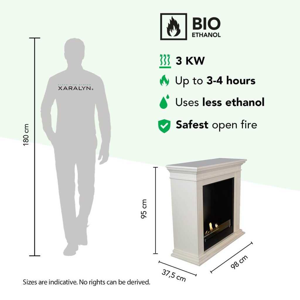 Cadiz bio-ethanol haard specificaties