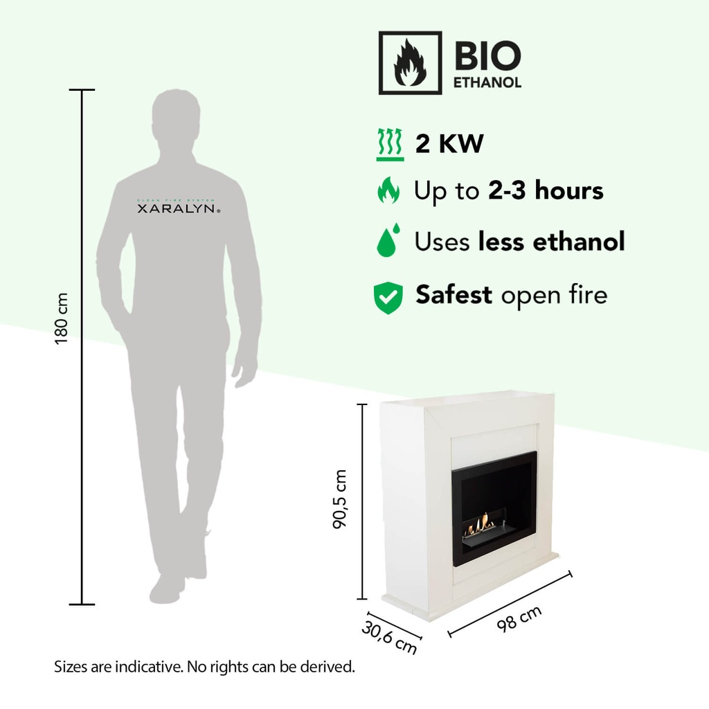 Adra bio-ethanol haard specificaties