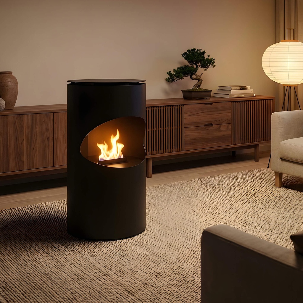 Silo portable bioethanol fireplace