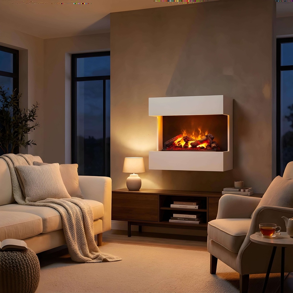 Lucca electric wall fireplace